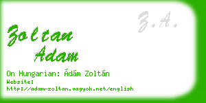zoltan adam business card
