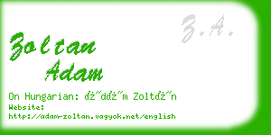 zoltan adam business card